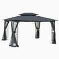 thumbnail image 3 of Canddidliike UV Block Double Roof Sun Shade 13'x10' Outdoor Waterproof Metal Frame Gazebo - Gray, 3 of 7