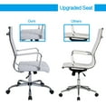 thumbnail image 4 of High-Back Chair Office Working Chair PU Leather Sofa Height Adjustable Office Chair Executive Desk Chair White, 4 of 8