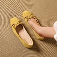thumbnail image 2 of Xfvqtps Womens Casual Bow Flats Lightweight Breathable Shoes with Cushioned Insole Comfortable for Work Walking Travel Yellow, 2 of 9