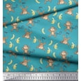 thumbnail image 2 of Soimoi Rayon Fabric Banana & Monkey Kids Print Sewing Fabric Yard 56 Inch Wide, 2 of 3