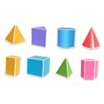 thumbnail image 1 of Paquete de 8 figuras geométricas flexibles, sólidos geométricos 3D, material de apoyo para matemáticas geométricas, útiles escolares para niños., 1 of 9