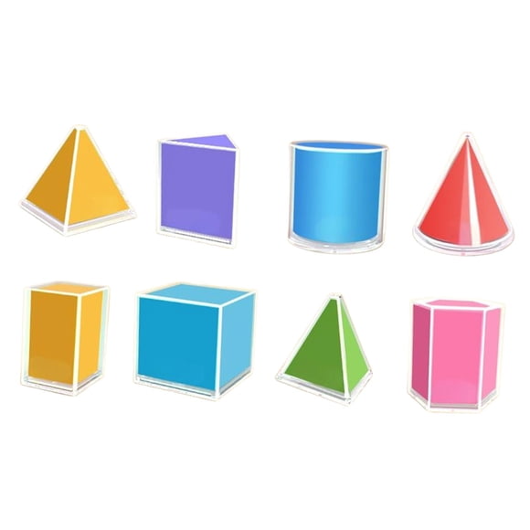 Juego de 8 formas geométricas plegables, material escolar, material didáctico, sólidos geométricos 3D, juguetes educativos para niños en el aula.