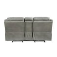 thumbnail image 4 of Pemberly Row Traditional Faux Leather Double Glider Reclining Loveseat in Gray, 4 of 9