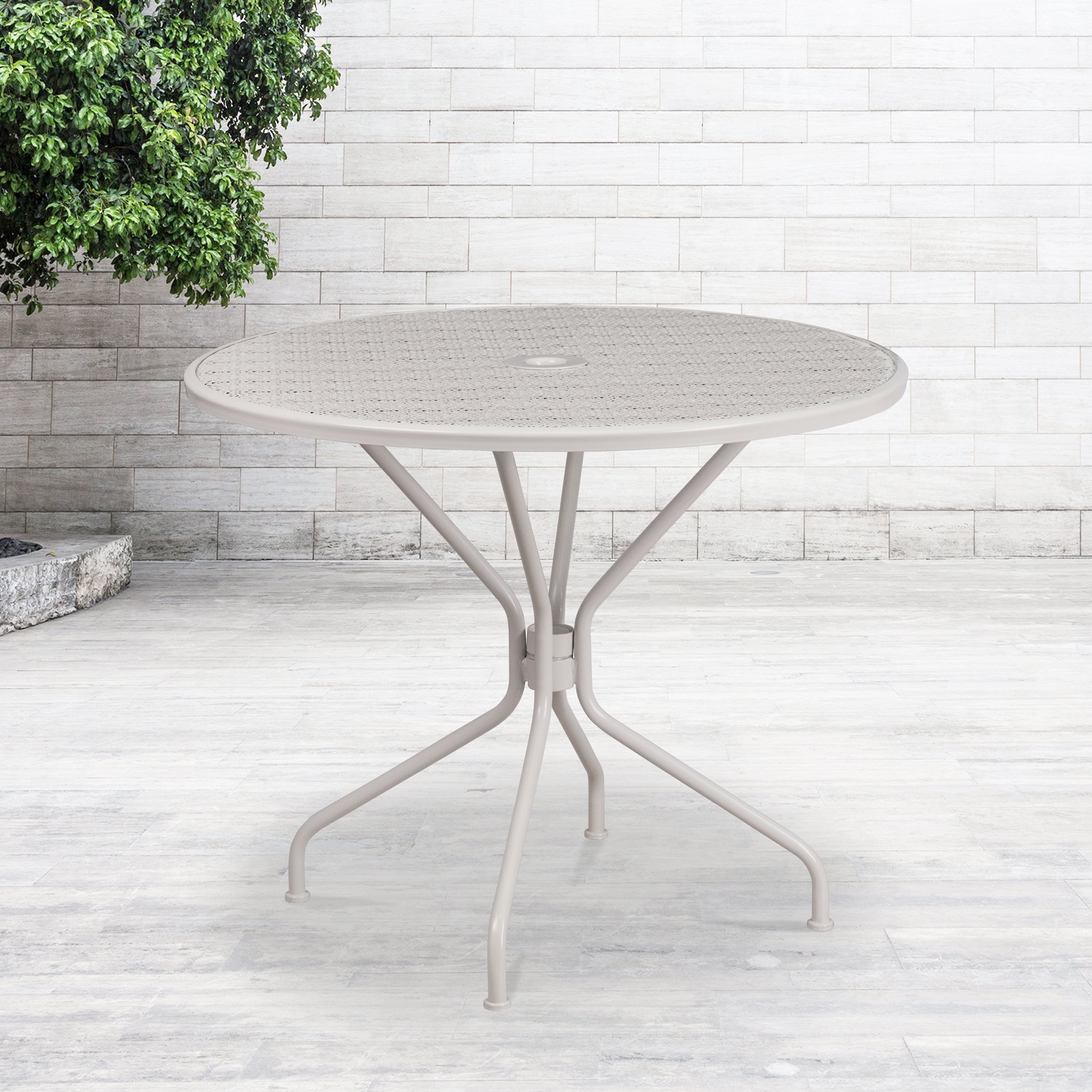 Flash Furniture 35.25" Round IndoorOutdoor Steel Patio Table, Multiple