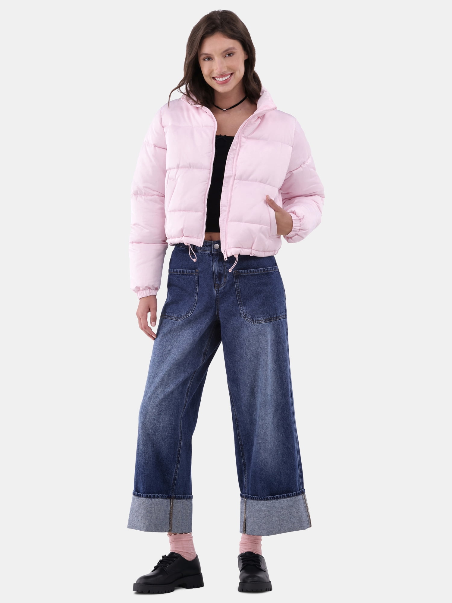 No Boundaries Puffer Jacket, Women's and Women's Plus