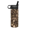 thumbnail image 3 of 18oz Straw Lid Space Bottle 2.9×8.9in Double-Layer Insulated Leak-Proof Bottle Straw Cup Lid Convenient For Carrying Leopard Skin Print Style Firebrick_2, 3 of 8