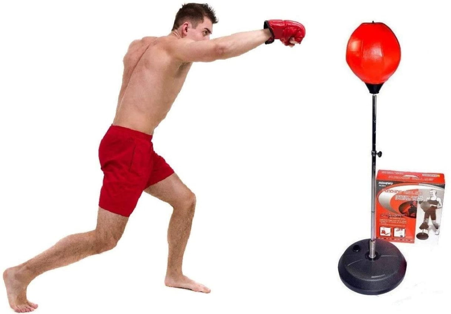 Boxing Spinning Bar Fitness Punching Ball Stand Adjustable Reflex Speed Training 