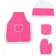 thumbnail image 1 of KAKOWELY 1 Juego de disfraz de chef para cosplay, delantal de chef para niños, gorro de chef, manopla de horno, tapete protector para cocinar, 1 of 4