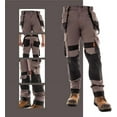 thumbnail image 4 of JuicyTrendz Men's Heavy Duty Cargo Work Pants with Reinforced Knees, Stretch Fabric, 8 Pockets Utility Trousers for Construction Gray 34W x 32L, 4 of 4