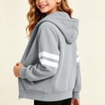 thumbnail image 6 of Amidoa Girls Graphic Hoodies Zip Up Hooded Sweatshirt Kids Cute Casual Long Sleeve Fall Winter ClothesGray Size 5-6 Years, 6 of 7