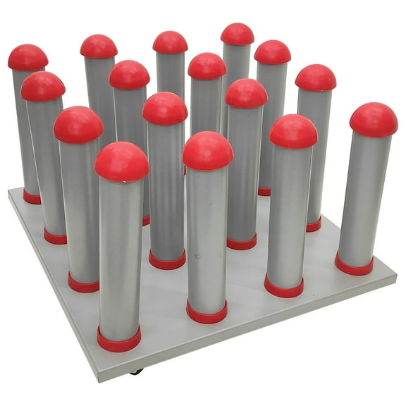 16 Pole Roll Material Storage Cart Movable Consumable Storage Rack