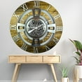 thumbnail image 4 of THE GEARS CLOCK Wall Clock with Real Moving Gears EN-LI_ 36 in Round Gold-Antique, 4 of 11