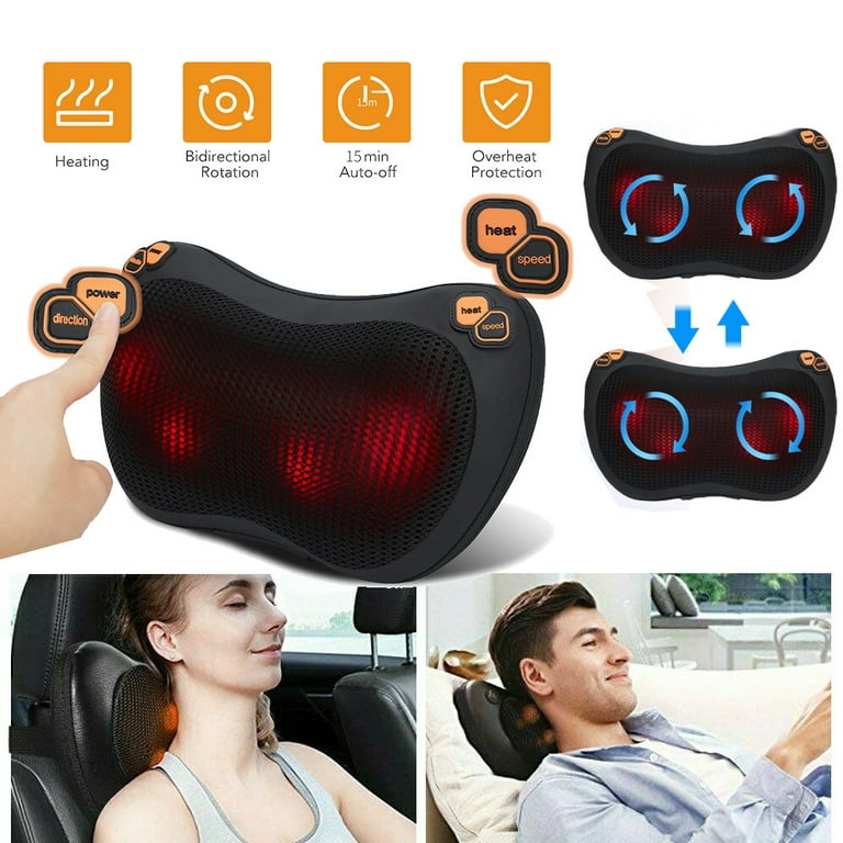 Heated Neck Massage Pillow  Buy Shiatsu Neck & Shoulder Massager Pilow  with Heat - Snailax