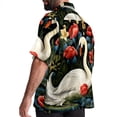 thumbnail image 3 of Swan Men's Short Sleeve Button Down Casual Beach Printed Shirts, 3 of 6