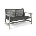thumbnail image 4 of Camdyn Outdoor Wood and Wicker Loveseat, Mixed Black, Light Gray Wash, 4 of 6
