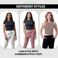 thumbnail image 3 of Paquete de 3 pantalones de chándal Common Stitch para mujer, pantalones de chándal acogedores para mujer, pantalones de yoga de forro polar para mujer (disponibles en Plus), 3 of 7
