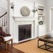 Pleasant Hearth Fenwick Glass Firescreen Oil Rubbed Bronze - Medium