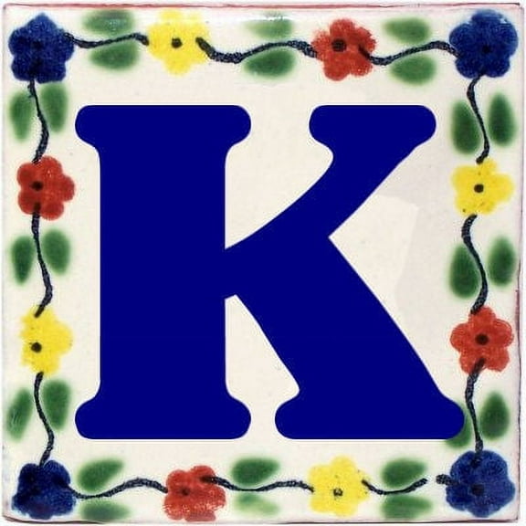 Bouquet Talavera Clay House Letter K, Set of 2 pcs