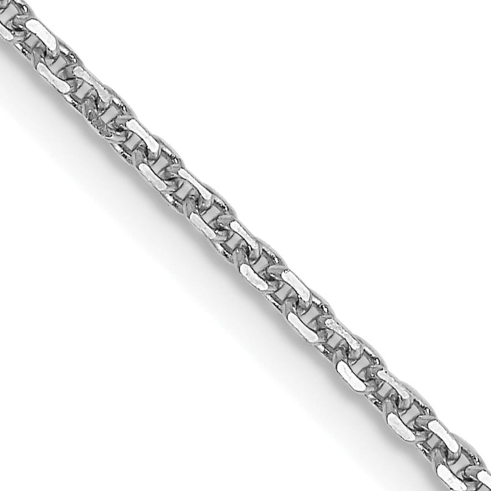 10k White Gold 1.45mm Cable Chain Necklace Pendant Charm Round Link