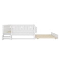 thumbnail image 5 of Bellemave Full Bed with Trundle and Small Stairs, Full Size Platform Bed Frame with Rail and Bookshelf, Wooden Montessori Floor Bed No Box Spring Needed,White, 5 of 7