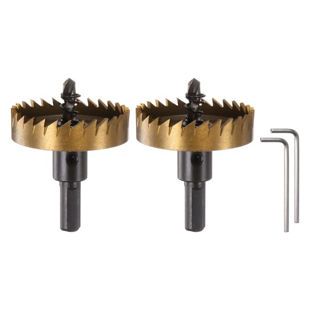 2uds Orificio Sierras 53mm (2-1/9") M35 HSS (Alta Velocidad Acero) Titanio Recubiertas barrenas Cortadores Abridores para Inoxidable Acero Aluminio Aleación Metal Madera Plástico