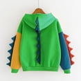thumbnail image 3 of Women's Casual Loose Color Block Long Sleeve Dinosaur Hoodies Pullover Tops Hooded Sweatshirt, 3 of 4