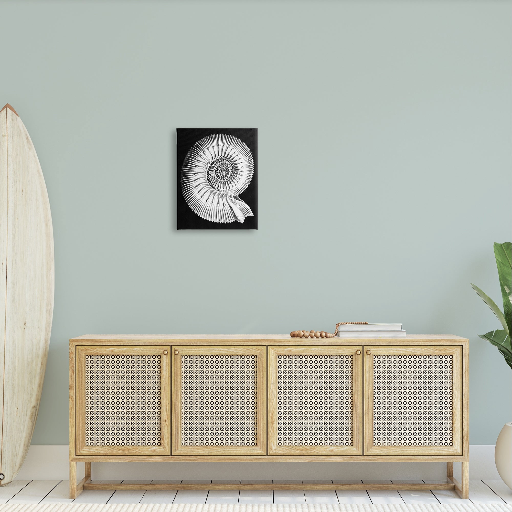 Stupell Industries Spiral Sea Life Beach Shell Modern Fractal Graphic Art Gallery Wrapped Canvas Print Wall Art, Design by Graffitee Studios