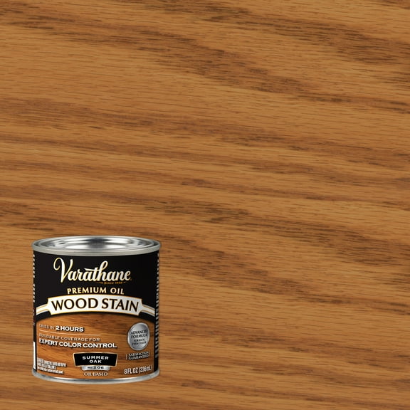 4 Pack, Summer Oak, Varathane Premium Oil-Based Interior Wood Stain-211756, Half Pint