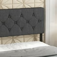 thumbnail image 4 of Upholstered Platform Bed Frame with Comfort Wingback & Charging Station - Adjustable Headboard, Strong Frame, Wooden Slats Support - Linen Fabric Wrap, No Box Spring Needed - Easy Assembly, 4 of 10