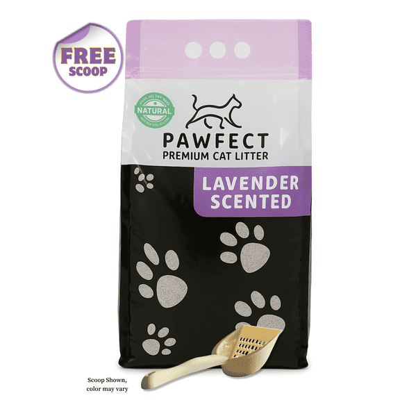 PAWFECT Premium Lavender Scented Clumping Cat Litter – 17.2 lb / 9L, Low Dust, Lightweight, Odor Control, Multi-Cat Friendly
