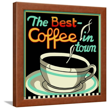 Best Coffee in Town Framed Print Wall Art By Kate Ward