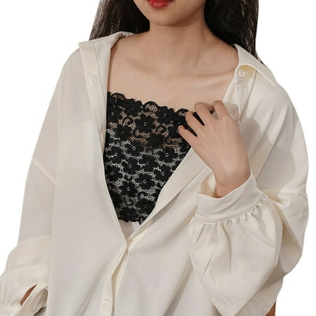 

Hxroolrp Lingerie Accessory for Women Lace Privacy Invisible Bra Lady Lace Peep Invisible Bra Clip On Camisole Bra Insert Overlay Panel Vest