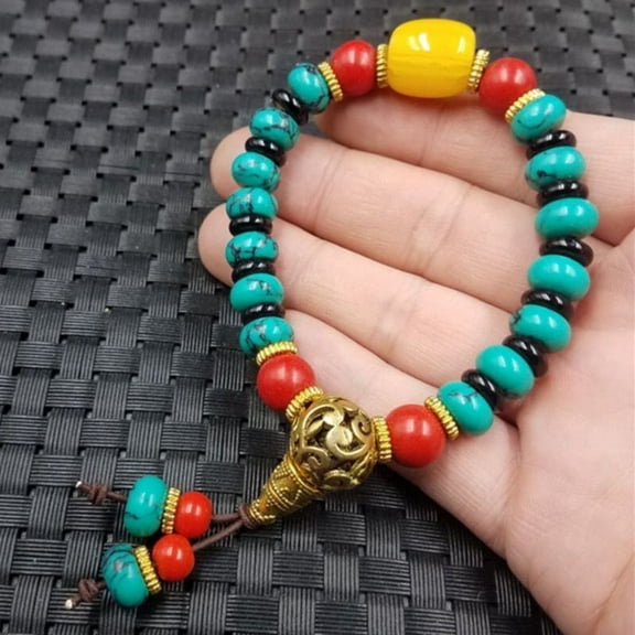 Buddha Beads Bracelet Round Beaded Stretch Wristband Unisex Spiritual Jewelry Meditation Accessory Handmade Style