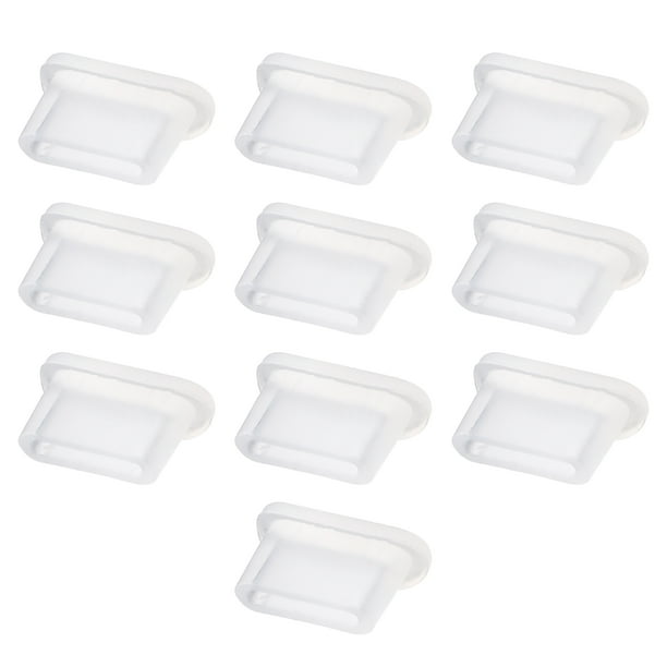 Tapón de silicona anti-polvo Tipo C blanco 10 piezas