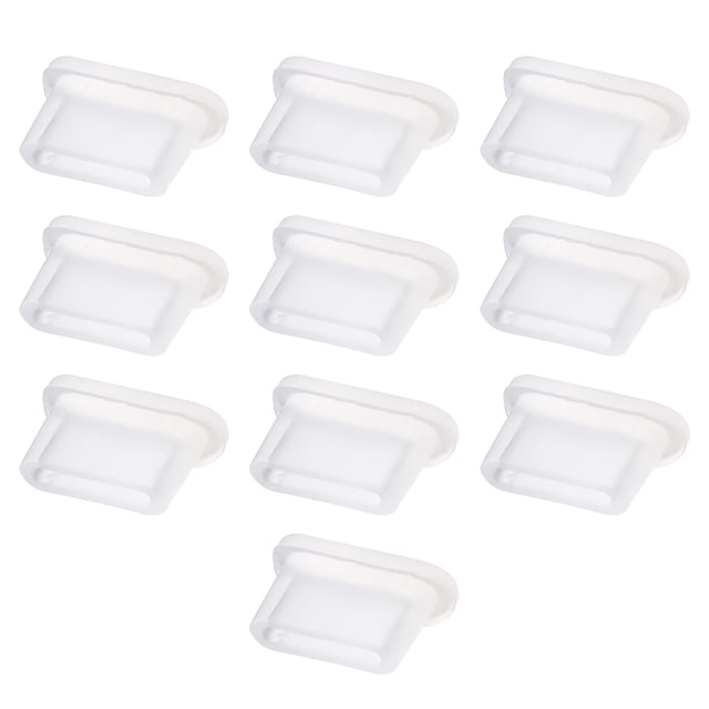 Tapón de silicona anti-polvo Tipo C blanco 10 piezas