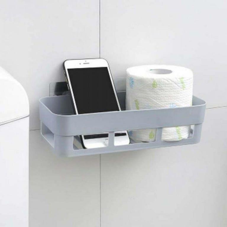 Bathroom Shelf Adhesive Storage Rack Corner Holder Punch-free Shower Gel  Shampoo Basket Perforated Corner Shelf For Kitchen