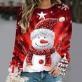 thumbnail image 2 of Srogem 2024 Women's Ugly Christmas Sweatshirt Funny Cute Xmas Tree Reindeer Snowman Top Long Sleeve Crew Neck Sweatshirt, 2 of 4