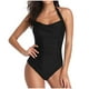 thumbnail image 1 of YUEHAO Trajes de baño para mujer Traje de baño de una pieza Push Up Acolchado Bikini Traje de baño Monokini (Negro L), 1 of 8