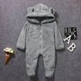 thumbnail image 4 of gljltg Baby Snowsuit Bear Ear Hooded Jumpsuit Fleece Romper Zipper Winter Coat Outfits, 4 of 9