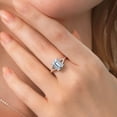 thumbnail image 4 of Gem Stone King 925 Sterling Silver CZ Simulated Diamond Solitaire Engagement Ring for Women (4.02 Cttw, Emerald Cut 9X7MM, Available in Size 5,6,7,8,9), 4 of 5