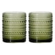 thumbnail image 1 of Juego de 2 vasos para beber de cristal vintage, vasos de vidrio con forma de tachuela de 12 oz, vaso de agua transparente con relieve, para cerveza, cócteles y whisky, 1 of 5