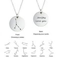 thumbnail image 3 of Zodiac Jewelry - Horoscope Constellation Necklace - Zodiac Birthday Gift with Back Can Engraved Name - Zodiac Gift for Girl, 3 of 7