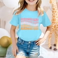 thumbnail image 2 of Zanarzt Girls Short Sleeve Shirts Toddler Girls Short Sleeve T Shirt Cotton Tees Crewneck T Shirts Solid Summer Tee Casual Tops for Kids Sky Blue,5-6 Years, 2 of 4