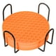 thumbnail image 1 of Paquete de 8 posavasos de silicona con soporte, posavasos redondo de 4 pulgadas para bebida, naranja, 1 of 6