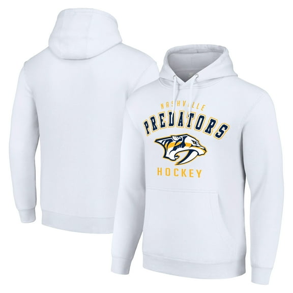 Men's Starter White Nashville Predators Logo Pullover Hoodie