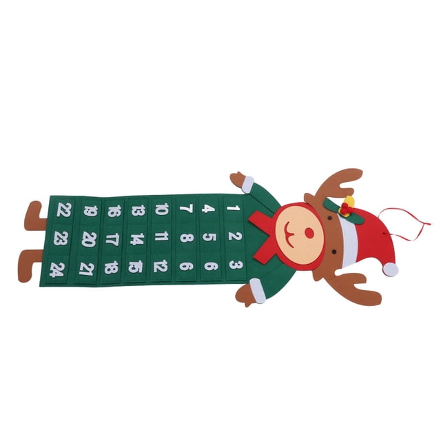 Calendario de Adviento navideño de fieltro BuyWeek decoración 24 bolsillos