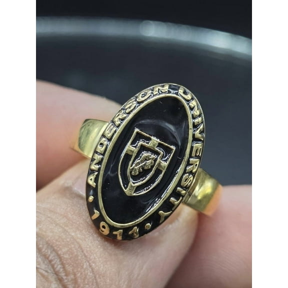Customized Class Rings High School or College Graduation Rings -925 Sterling Silver Yellow Gold Plated