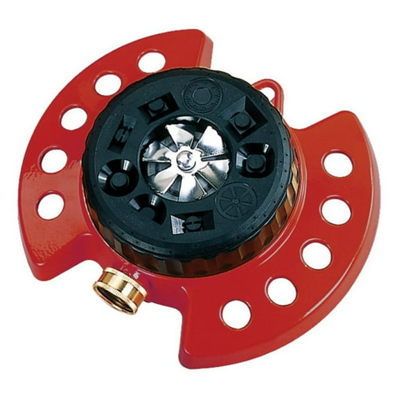 Dramm Metal Base, Green 15024 ColorStorm 9-Pattern Turret Sprinkler with Heavy-Duty Meta