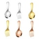 thumbnail image 4 of Monstrate Mini vajilla cena tenedor cuchara Camping y picnics Camping al aire libre juego de cubiertos de acero inoxidable Cocina y Comedor tenedor de oro, 4 of 6