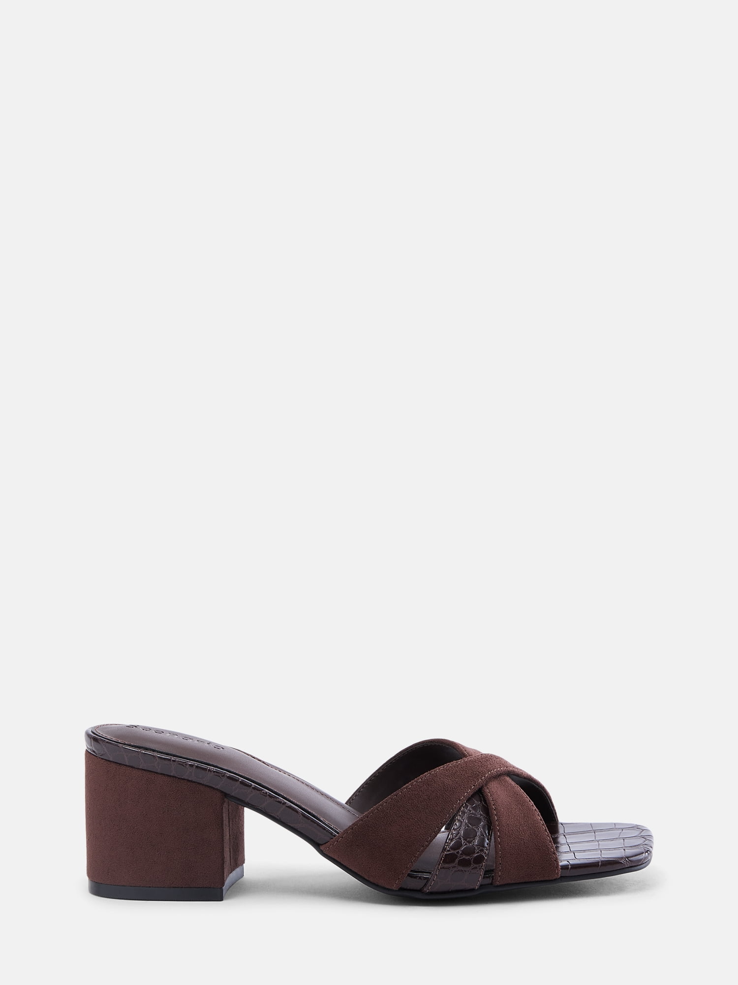 Scenario Women's Faux Croc Block Heel Sandals